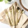 image:imageMartha Stewart Chiggi 20Piece Silver Stainless Steel Flatware Set Service for 4  Dinner Forks Salad Forks Knives Dinner Spoons amp Teaspoons  Minimalist Silver Mirror Polish Dishwasher SafeGold Torino