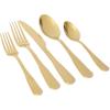 image:imageMartha Stewart Chiggi 20Piece Silver Stainless Steel Flatware Set Service for 4  Dinner Forks Salad Forks Knives Dinner Spoons amp Teaspoons  Minimalist Silver Mirror Polish Dishwasher SafeGold Torino