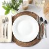 image:imageMartha Stewart Chiggi 20Piece Silver Stainless Steel Flatware Set Service for 4  Dinner Forks Salad Forks Knives Dinner Spoons amp Teaspoons  Minimalist Silver Mirror Polish Dishwasher SafeSilver Chiggi