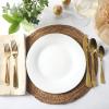 image:imageMartha Stewart Chiggi 20Piece Silver Stainless Steel Flatware Set Service for 4  Dinner Forks Salad Forks Knives Dinner Spoons amp Teaspoons  Minimalist Silver Mirror Polish Dishwasher SafeGold Torino