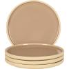image:imageGibson Elite  Made in Portugal  Port Gaia 102 Inch Dinner Plates Set of 4  Reactive Glaze Dish Set  BlueTaupe Dinner Plates