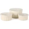 image:imageMartha Stewart Broadbrook 6 Piece Stoneware Meal Prep Container Set with Lids Rectangular Food Storage amp Bakewar Oven Refridgerator Microwave Dishwasher SafeCream Broadbrook  Round
