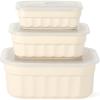 image:imageMartha Stewart Broadbrook 6 Piece Stoneware Meal Prep Container Set with Lids Rectangular Food Storage amp Bakewar Oven Refridgerator Microwave Dishwasher SafeCream Broadbrook  Rectangular