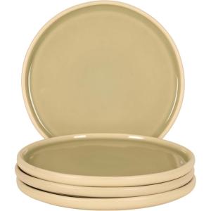 image:imageGibson Elite  Made in Portugal  Port Gaia 102 Inch Dinner Plates Set of 4  Reactive Glaze Dish Set  BlueGreky Dinner Plates