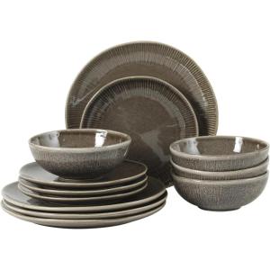 image:imageGibson Elite Sandy Pines 4 Piece Nesting Bowl Set 4 55 7 amp 9 Round Stoneware Bowls Reactive Glaze Finish Blue Mixing Prep amp Serving Bowls Microwave amp Dishwasher SafeBrown Sandy Pines