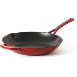 image:imageMartha Stewart Gatwick 12 Enameled Cast Iron Skillet PFASFree Classic Red Exterior with Matte Black Enamel Interior Rust Resistant Oven SafeClassic Red