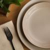 image:imageGibson Home Chiswick House 16Piece Stoneware Dinnerware Set Round Plates and Bowls Set for 4 Green with Wax Relief Embossed Rim Detail Dishwasher Safe  Dinner Plate Salad Plate amp Cereal BowlBeige w Wax Relief Embossed Rim Chiswick House