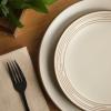image:imageGibson Home Chiswick House 16Piece Stoneware Dinnerware Set Round Plates and Bowls Set for 4 Green with Wax Relief Embossed Rim Detail Dishwasher Safe  Dinner Plate Salad Plate amp Cereal BowlWhite w Wax Relief Embossed Rim Chiswick House