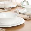 image:imageGibson Home Vanilla Hills 12Piece Opal Glass Dinnerware Set Service for 4  Includes 10 Dinner Plates 85 Salad Plates amp Bowls  Microwave Safe Dishwasher Safe Chip Resistant  White RoundWhite Vanilla Hills