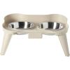 image:imageGibson Home Wags N Whiskers 3 Piece Elevated Pet Bowl Set 12oz Stainless Steel Dog amp Cat Bowl with PP Stand NonSlip Raised Feeder Food amp Water Station Dishwasher Safe BlueTaupe Wags N Whiskers