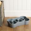 image:imageGibson Home Wags N Whiskers 3 Piece Elevated Pet Bowl Set 12oz Stainless Steel Dog amp Cat Bowl with PP Stand NonSlip Raised Feeder Food amp Water Station Dishwasher Safe BlueBlue Curious Canines Bone Shaped Bowl