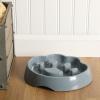image:imageGibson Home Wags N Whiskers 3 Piece Elevated Pet Bowl Set 12oz Stainless Steel Dog amp Cat Bowl with PP Stand NonSlip Raised Feeder Food amp Water Station Dishwasher Safe BlueBlue Curious Canines Paw Shaped Bowl