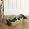 image:imageGibson Home Wags N Whiskers 3 Piece Elevated Pet Bowl Set 12oz Stainless Steel Dog amp Cat Bowl with PP Stand NonSlip Raised Feeder Food amp Water Station Dishwasher Safe BlueGreen Curious Canines Bone Shaped Bowl