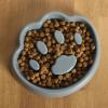 image:imageGibson Home Wags N Whiskers 3 Piece Elevated Pet Bowl Set 12oz Stainless Steel Dog amp Cat Bowl with PP Stand NonSlip Raised Feeder Food amp Water Station Dishwasher Safe BlueBlue Curious Canines Paw Shaped Bowl