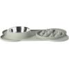 image:imageGibson Home Wags N Whiskers 3 Piece Elevated Pet Bowl Set 12oz Stainless Steel Dog amp Cat Bowl with PP Stand NonSlip Raised Feeder Food amp Water Station Dishwasher Safe BlueGreen Curious Canines Bone Shaped Double Bowl