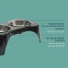 image:imageGibson Home Wags N Whiskers 3 Piece Elevated Pet Bowl Set 12oz Stainless Steel Dog amp Cat Bowl with PP Stand NonSlip Raised Feeder Food amp Water Station Dishwasher Safe BlueBlack Bow Wow Meow