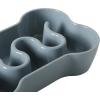 image:imageGibson Home Wags N Whiskers 3 Piece Elevated Pet Bowl Set 12oz Stainless Steel Dog amp Cat Bowl with PP Stand NonSlip Raised Feeder Food amp Water Station Dishwasher Safe BlueBlue Curious Canines Bone Shaped Bowl