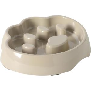image:imageGibson Home Wags N Whiskers 3 Piece Elevated Pet Bowl Set 12oz Stainless Steel Dog amp Cat Bowl with PP Stand NonSlip Raised Feeder Food amp Water Station Dishwasher Safe BlueTaupe Curious Canines Paw Shaped Bowl