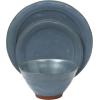image:imageGibson Elite Crescenton Plates and Bowls Sets 12Piece Blue Stoneware Dinnerware Sets Round Reactive Glaze Dish SetBlue Terranea