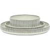 image:imageGibson Elite Crescenton Plates and Bowls Sets 12Piece Blue Stoneware Dinnerware Sets Round Reactive Glaze Dish SetCream White Townscape