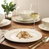 image:imageGibson Elite Crescenton Plates and Bowls Sets 12Piece Blue Stoneware Dinnerware Sets Round Reactive Glaze Dish SetOffWhite Winchester Way