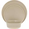 image:imageGibson Elite Crescenton Plates and Bowls Sets 12Piece Blue Stoneware Dinnerware Sets Round Reactive Glaze Dish SetTaupe Humphrey Lane