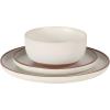 image:imageGibson Elite Crescenton Plates and Bowls Sets 12Piece Blue Stoneware Dinnerware Sets Round Reactive Glaze Dish SetWhite Abbey Circle