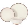 image:imageGibson Elite Crescenton Plates and Bowls Sets 12Piece Blue Stoneware Dinnerware Sets Round Reactive Glaze Dish SetWhite Abbey Circle