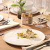 image:imageGibson Elite Crescenton Plates and Bowls Sets 12Piece Blue Stoneware Dinnerware Sets Round Reactive Glaze Dish SetWhite Humphrey Lane