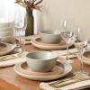 image:imageGibson Elite Leeds Court Plates and Bowls Sets 16Piece Stoneware Dinnerware Sets Terracotta Round Speckle Reactive Glaze Dish SetAssorted Colors Leeds Court
