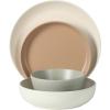 image:imageGibson Elite Leeds Court Plates and Bowls Sets 16Piece Stoneware Dinnerware Sets Terracotta Round Speckle Reactive Glaze Dish SetAssorted Colors Leeds Court