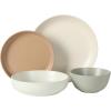 image:imageGibson Elite Leeds Court Plates and Bowls Sets 16Piece Stoneware Dinnerware Sets Terracotta Round Speckle Reactive Glaze Dish SetAssorted Colors Leeds Court