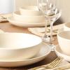 image:imageGibson Elite Leeds Court Plates and Bowls Sets 16Piece Stoneware Dinnerware Sets Terracotta Round Speckle Reactive Glaze Dish SetCream White Leeds Court
