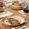 image:imageGibson Elite Leeds Court Plates and Bowls Sets 16Piece Stoneware Dinnerware Sets Terracotta Round Speckle Reactive Glaze Dish SetTerracotta Leeds Court