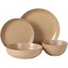 image:imageGibson Elite Leeds Court Plates and Bowls Sets 16Piece Stoneware Dinnerware Sets Terracotta Round Speckle Reactive Glaze Dish SetTerracotta Leeds Court
