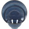 image:imageGibson Elite Midnight Lune Plates and Bowls Sets 12Piece Stoneware Dinnerware Sets Reactive Glaze Dish Set  BlueBlue Midnight Lune