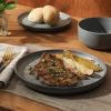 image:imageGibson Elite Midnight Lune Plates and Bowls Sets 12Piece Stoneware Dinnerware Sets Reactive Glaze Dish Set  BlueGrey Pasco