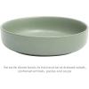 image:imageGibson Elite Bayou Moon Plates and Bowls Sets 16Piece White Matte Stoneware Dinnerware Sets Solid Color Reactive Glaze Dish SetGreen Pasco