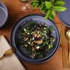 image:imageGibson Elite Bayou Moon Plates and Bowls Sets 16Piece White Matte Stoneware Dinnerware Sets Solid Color Reactive Glaze Dish SetMatte Blue Bayou Moon