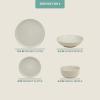 image:imageGibson Elite Bayou Moon Plates and Bowls Sets 16Piece White Matte Stoneware Dinnerware Sets Solid Color Reactive Glaze Dish SetMatte Cream  White Tribeca Loft