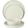 image:imageGibson Elite Bayou Moon Plates and Bowls Sets 16Piece White Matte Stoneware Dinnerware Sets Solid Color Reactive Glaze Dish SetMatte White Bayou Moon