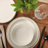 image:imageGibson Elite Bayou Moon Plates and Bowls Sets 16Piece White Matte Stoneware Dinnerware Sets Solid Color Reactive Glaze Dish SetMatte White Bayou Moon