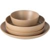 image:imageGibson Elite Bayou Moon Plates and Bowls Sets 16Piece White Matte Stoneware Dinnerware Sets Solid Color Reactive Glaze Dish SetTerracotta Leeds Court