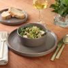 image:imageGibson Elite Coastal Forest Plates and Bowls Sets 12Piece Stoneware Dinnerware Sets Triple Reactive Glaze Dish Set  BlackBrown Northrock