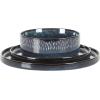 image:imageGibson Elite Coastal Forest Plates and Bowls Sets 12Piece Stoneware Dinnerware Sets Triple Reactive Glaze Dish Set  BlackCobalt Blue Moderna