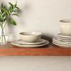 image:imageGibson Elite Coastal Forest Plates and Bowls Sets 12Piece Stoneware Dinnerware Sets Triple Reactive Glaze Dish Set  BlackCream Taupe Sandy Pines