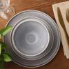 image:imageGibson Elite Coastal Forest Plates and Bowls Sets 12Piece Stoneware Dinnerware Sets Triple Reactive Glaze Dish Set  BlackLight GreyCream White Coastal Forest