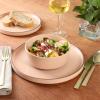 image:imageGibson Elite Coastal Forest Plates and Bowls Sets 12Piece Stoneware Dinnerware Sets Triple Reactive Glaze Dish Set  BlackPeach Northrock