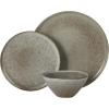 image:imageGibson Elite Coastal Forest Plates and Bowls Sets 12Piece Stoneware Dinnerware Sets Triple Reactive Glaze Dish Set  BlackSlate Grey Coastal Forest