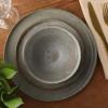 image:imageGibson Elite Coastal Forest Plates and Bowls Sets 12Piece Stoneware Dinnerware Sets Triple Reactive Glaze Dish Set  BlackSlate Grey Coastal Forest